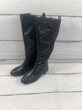 Style&co. Boots Womens Size 8M Black VERITYYP Knee High Riding Zip Block Heel